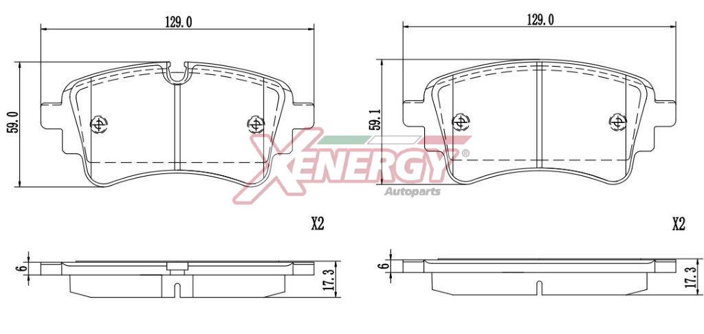 Kit de plaquettes de frein, frein à disque AP XENERGY X41425