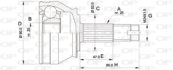 Jeu de joints, arbre de transmission OPEN PARTS CVJ5014.10