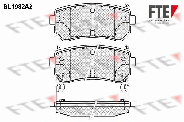 Kit de plaquettes de frein, frein à disque FTE 9010572