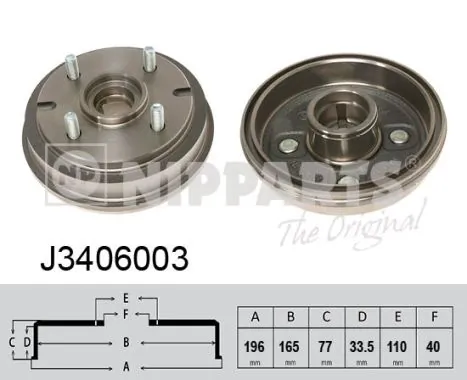 Tambour de frein NIPPARTS J3406003