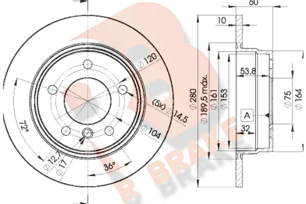 Disque de frein R BRAKE 78RBD28936