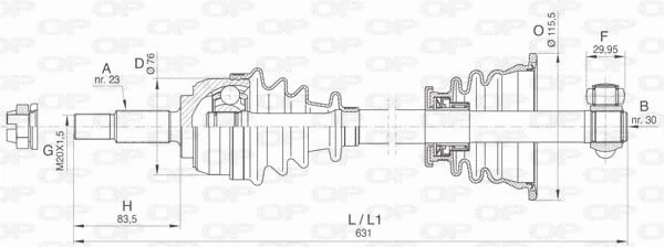 Arbre de transmission OPEN PARTS DRS6483.00