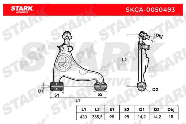 Bras de liaison, suspension de roue Stark SKCA-0050493