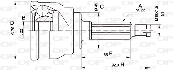 Jeu de joints, arbre de transmission OPEN PARTS CVJ5246.10