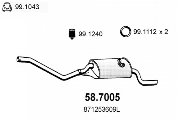 Silencieux arrière ASSO 58.7005