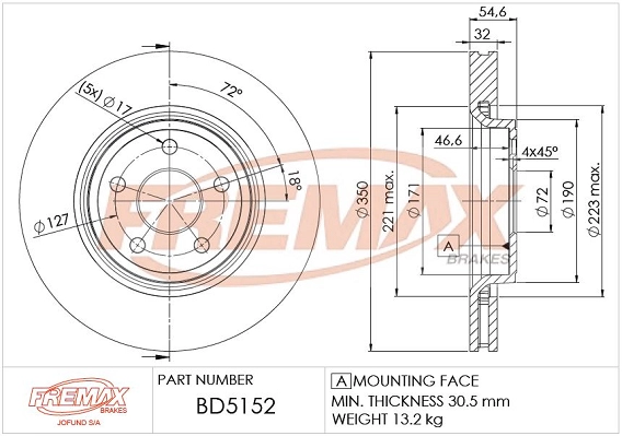 Disque de frein FREMAX BD-5152