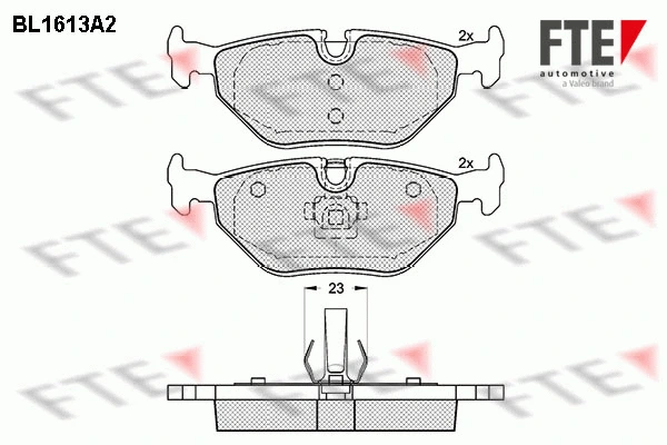 Kit de plaquettes de frein, frein à disque FTE 9010248