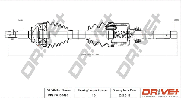Arbre de transmission Dr!ve+ DP2110.10.0195
