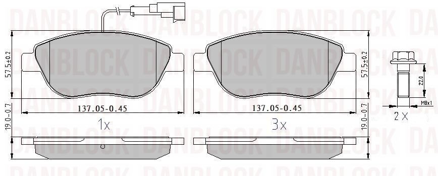 Kit de plaquettes de frein, frein à disque DANBLOCK DB 510205
