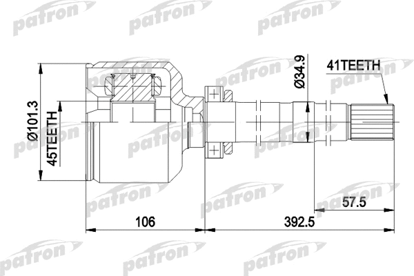 Jeu de joints, arbre de transmission PATRON PCV5012