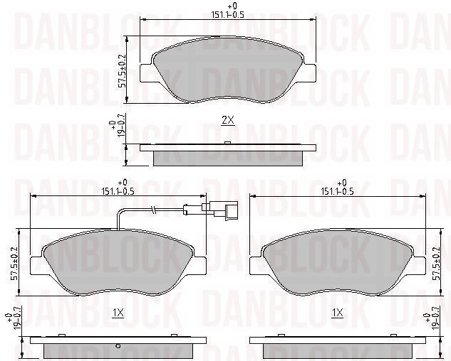 Kit de plaquettes de frein, frein à disque DANBLOCK DB 510411