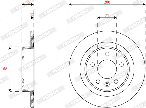 Disque de frein FERODO DDF2812C