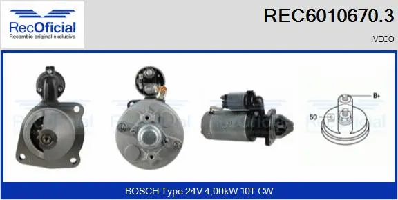 Démarreur RECOFICIAL REC6010670.3