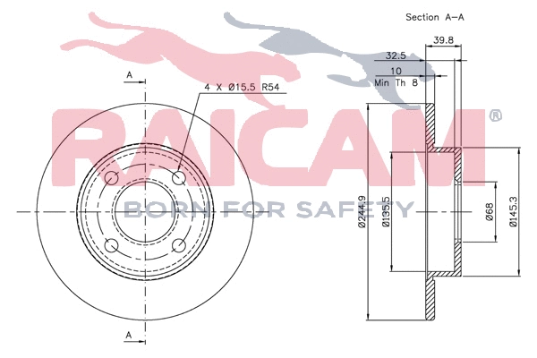 Disque de frein RAICAM RD00875
