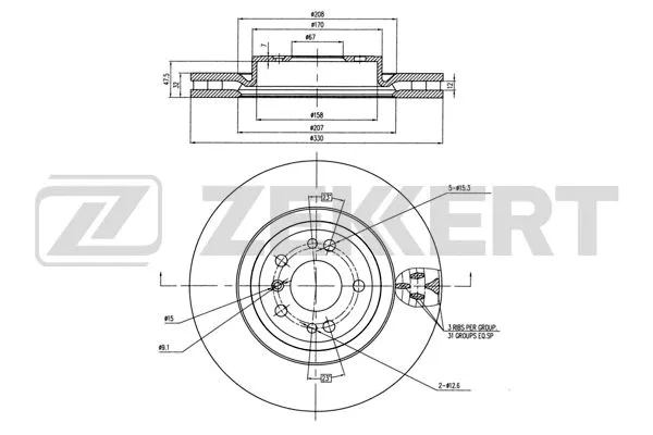 Disque de frein ZEKKERT BS-6008B