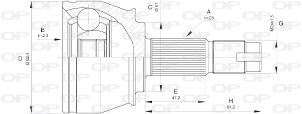 Jeu de joints, arbre de transmission OPEN PARTS CVJ5532.10