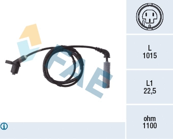 Capteur, vitesse de roue FAE 78019