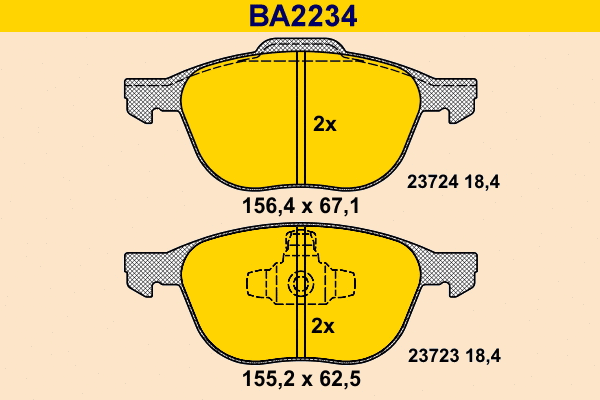 Kit de plaquettes de frein, frein à disque BARUM BA2234