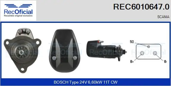Démarreur RECOFICIAL REC6010647.0