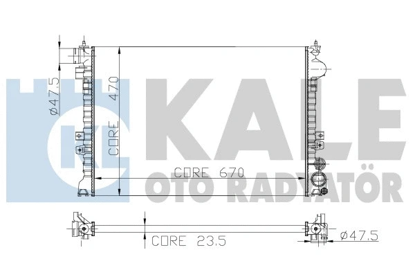 Radiateur, refroidissement du moteur KALE OTO RADYATÖR 217400