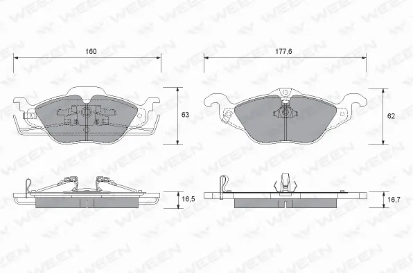 Kit de plaquettes de frein, frein à disque WEEN 151-1308
