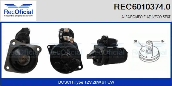 Démarreur RECOFICIAL REC6010374.0