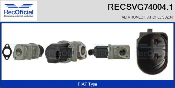 Vanne EGR RECOFICIAL RECSVG74004.1