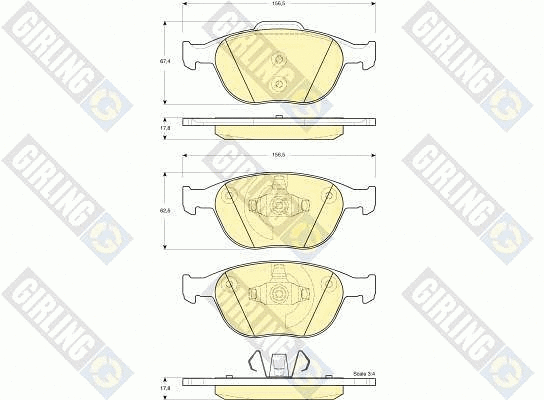 Kit de plaquettes de frein, frein à disque GIRLING 6115322