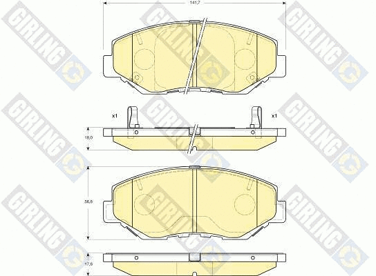 Kit de plaquettes de frein, frein à disque GIRLING 6133259