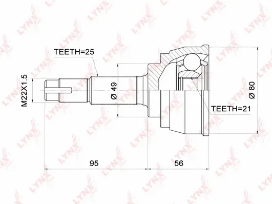 Jeu de joints, arbre de transmission LYNXAUTO CO-3705