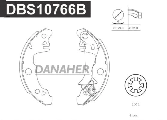 Jeu de mâchoires de frein DANAHER DBS10766B