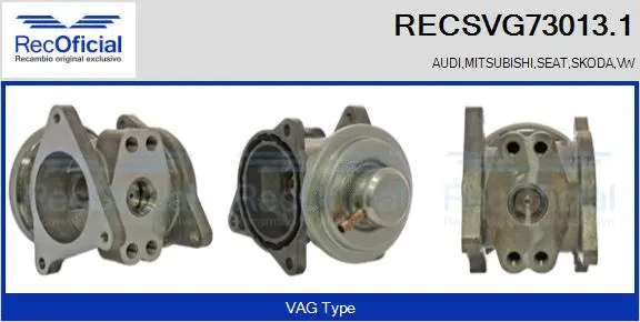 Vanne EGR RECOFICIAL RECSVG73013.1