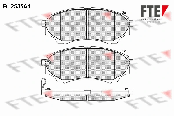 Kit de plaquettes de frein, frein à disque FTE 9010787