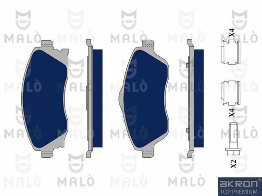 Kit de plaquettes de frein, frein à disque AKRON-MALÒ 1050042