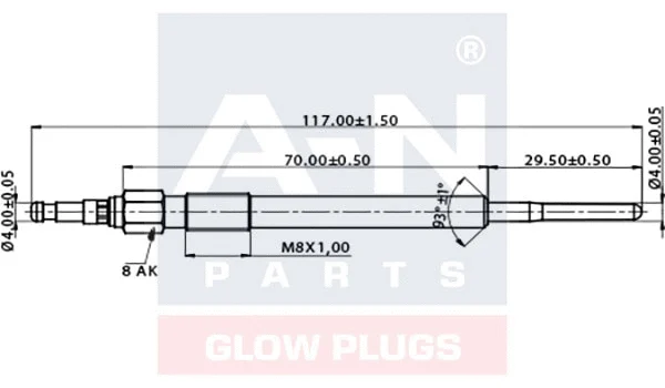 Bougie de préchauffage A-N PARTS A-N117009