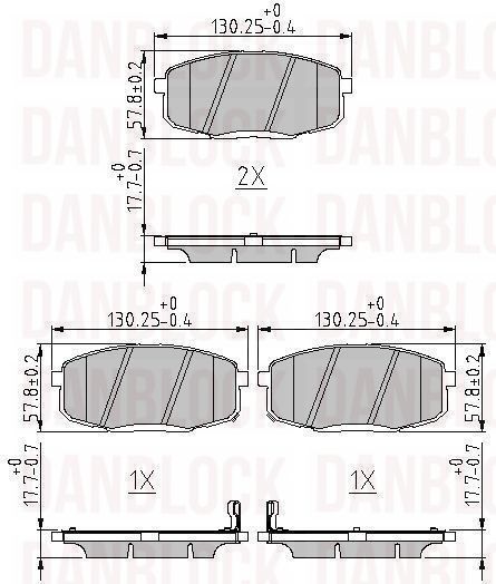 Kit de plaquettes de frein, frein à disque DANBLOCK DB 510569