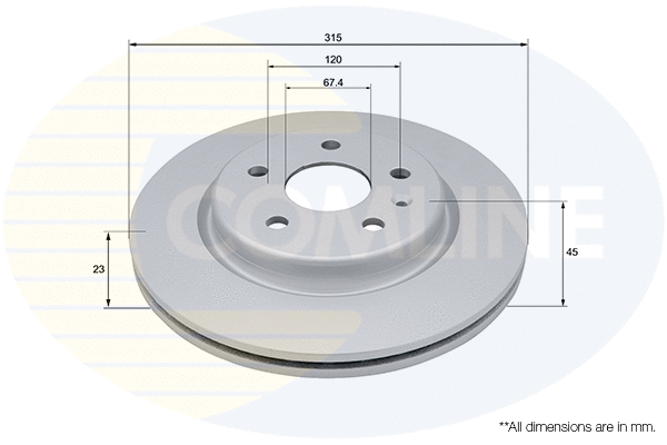 Disque de frein COMLINE ADC2973V