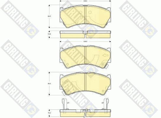 Kit de plaquettes de frein, frein à disque GIRLING 6132759