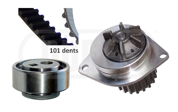 Pompe à eau + kit de courroie crantée DÜRER PA321053