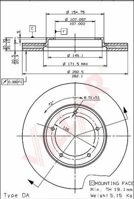 Disque de frein VILLAR 628.1154