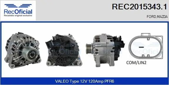 Alternateur RECOFICIAL REC2015343.1