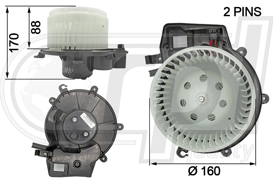 Moteur électrique, pulseur d'air habitacle RPL QUALITY APVTMB5017