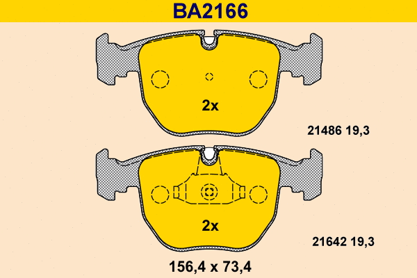 Kit de plaquettes de frein, frein à disque BARUM BA2166