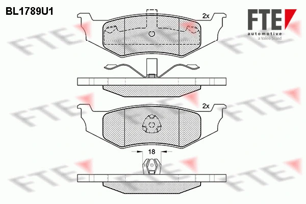 Kit de plaquettes de frein, frein à disque FTE 9010360
