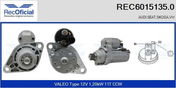 Démarreur RECOFICIAL REC6015135.0