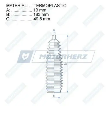 Joint-soufflet, direction MOTORHERZ RDZ0055MG