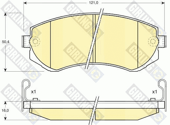 Kit de plaquettes de frein, frein à disque GIRLING 6132089