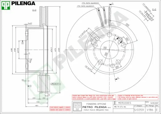 Disque de frein PILENGA V186