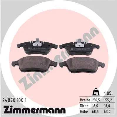 Kit de plaquettes de frein, frein à disque ZIMMERMANN 24870.180.1