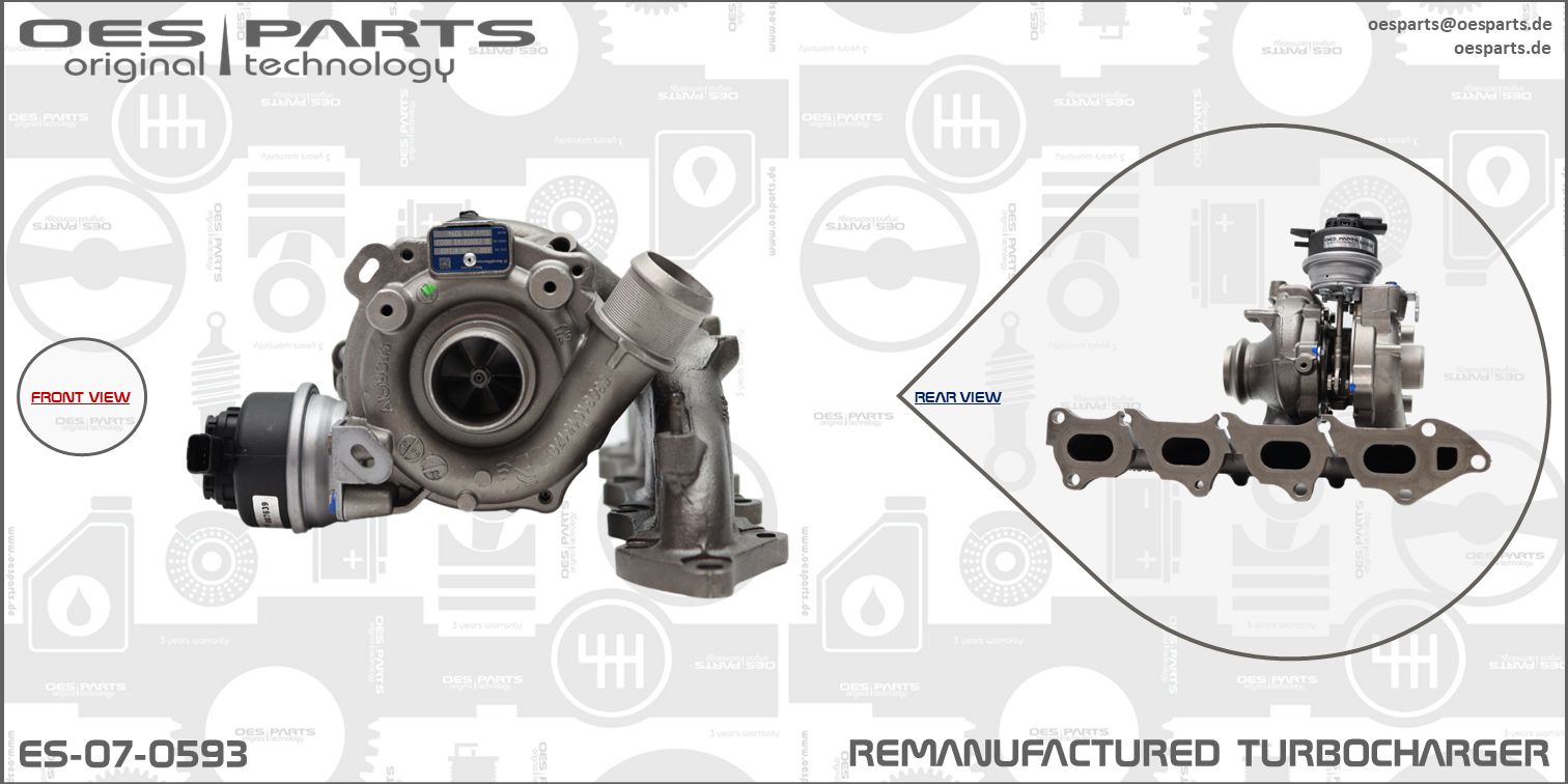 Turbocompresseur, suralimentation OES PARTS ES-07-0593